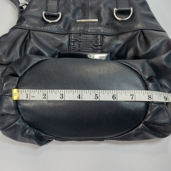 Ugo Santini Black Leather Large Shoulder Bag Purse - Picture 6 of 11